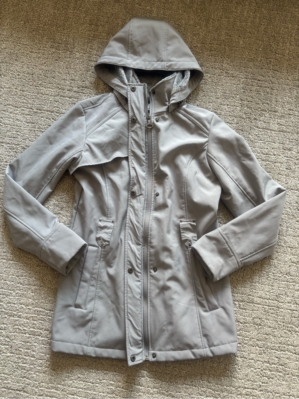 ZeroXposur | Light Gray Hooded Waterproof Women's Jacket | Size S